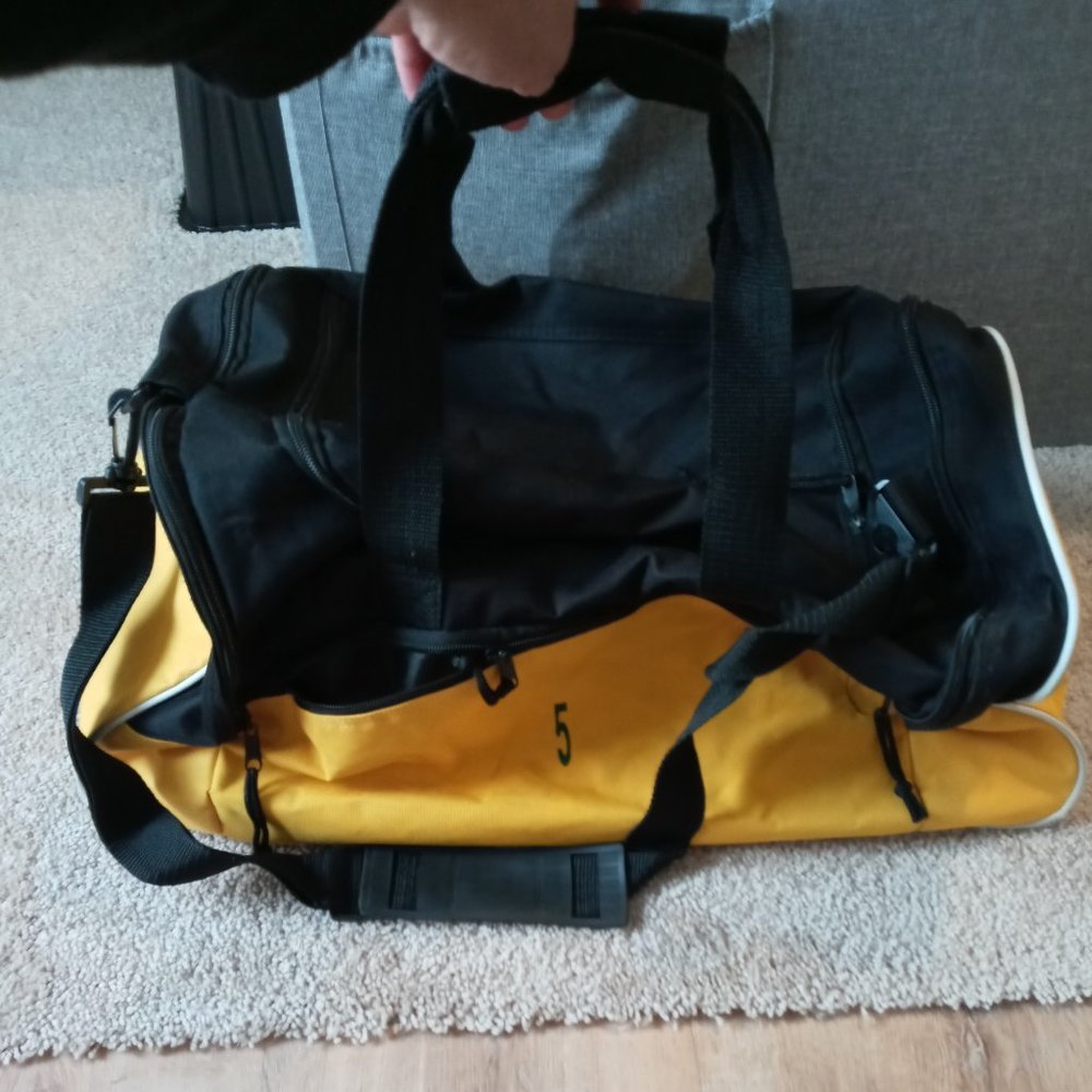 Yellow and black sports bag